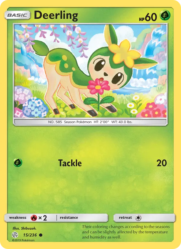 Deerling Common Pokemon card #15 from Cosmic Eclipse