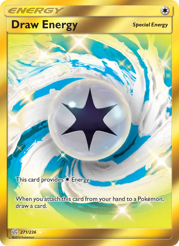 Draw Energy Secret Rare Pokemon card #271 from Cosmic Eclipse