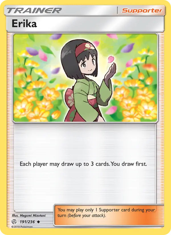 Erika Uncommon Pokemon card #191 from Cosmic Eclipse