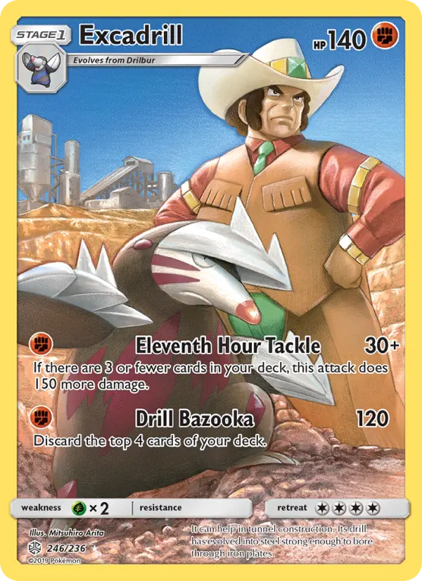 Excadrill Secret Rare Pokemon card #246 from Cosmic Eclipse