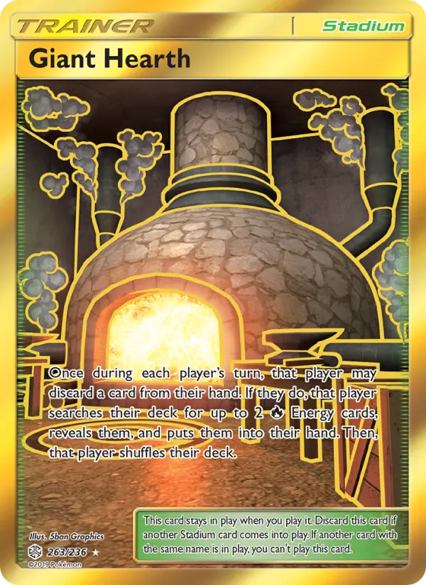 Giant Hearth Secret Rare Pokemon card #263 from Cosmic Eclipse