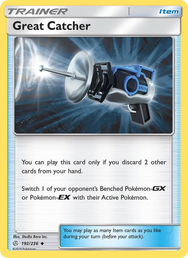 Great Catcher Uncommon Pokemon card #192 from Cosmic Eclipse
