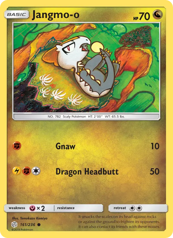 Jangmo-o Common Pokemon card #161 from Cosmic Eclipse