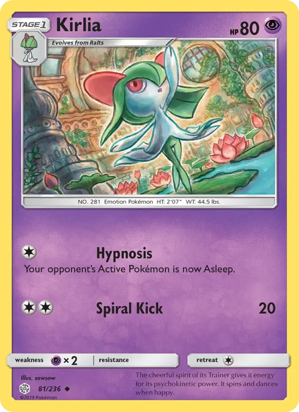 Kirlia Uncommon Pokemon card #81 from Cosmic Eclipse