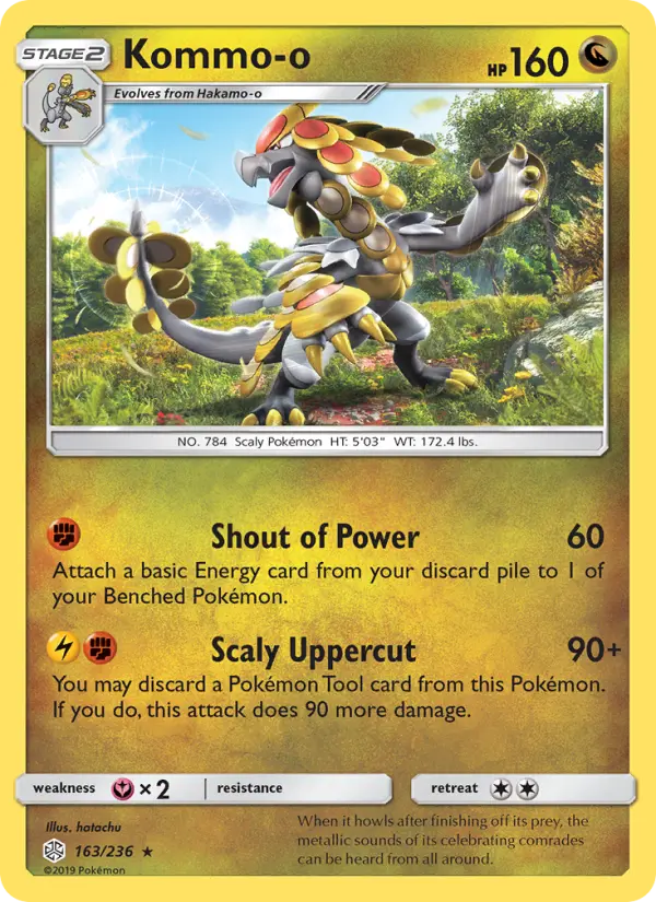 Kommo-o Pokemon card artwork