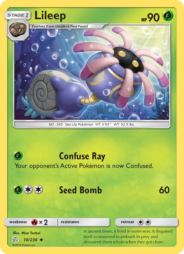 Lileep Uncommon Pokemon card #10 from Cosmic Eclipse