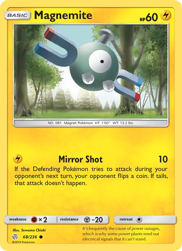 Magnemite Common Pokemon card #68 from Cosmic Eclipse