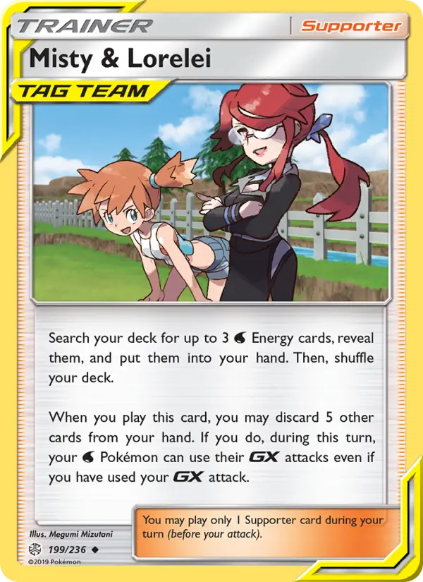 Misty & Lorelei Uncommon Pokemon card #199 from Cosmic Eclipse