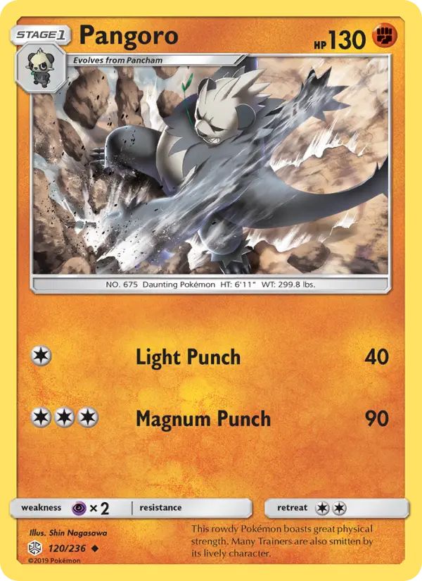 Pangoro Uncommon Pokemon card #120 from Cosmic Eclipse