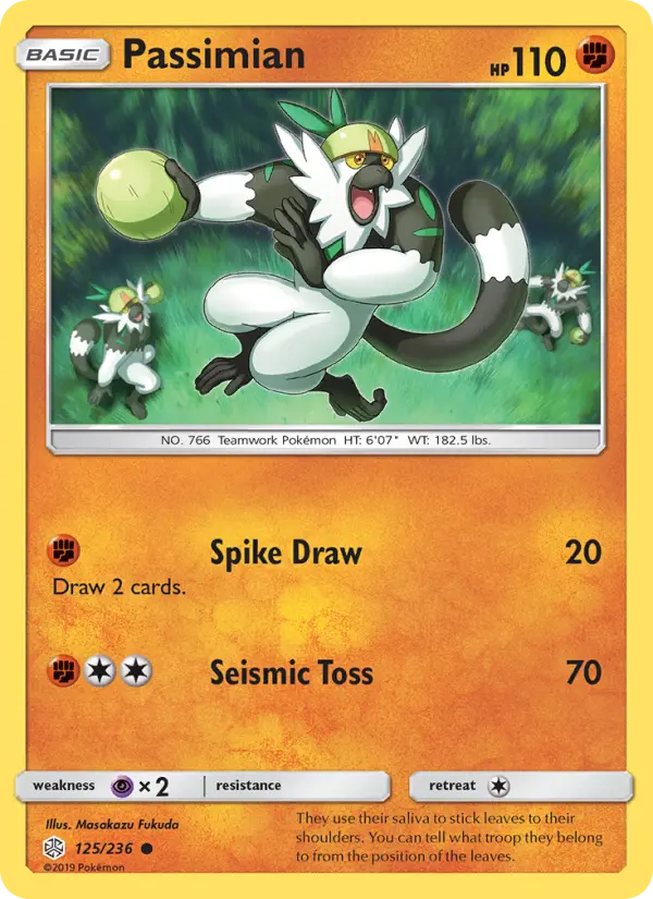 Passimian Common Pokemon card #125 from Cosmic Eclipse