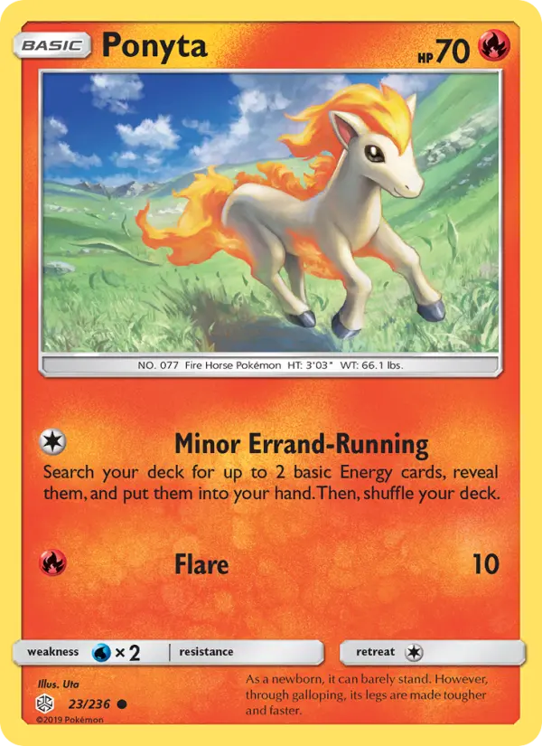 Ponyta Common Pokemon card #23 from Cosmic Eclipse
