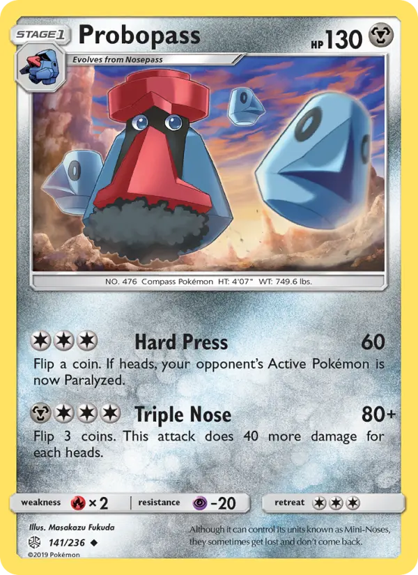 Probopass Uncommon Pokemon card #141 from Cosmic Eclipse