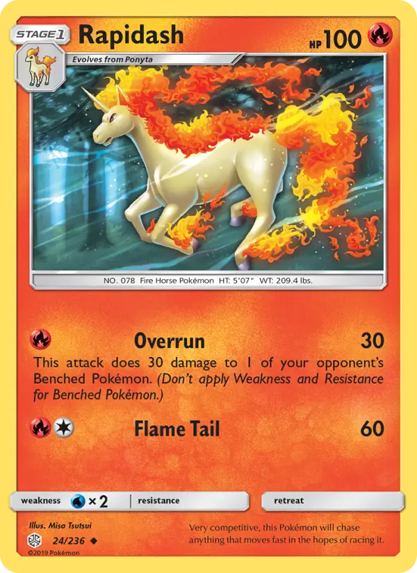 Rapidash Uncommon Pokemon card #24 from Cosmic Eclipse