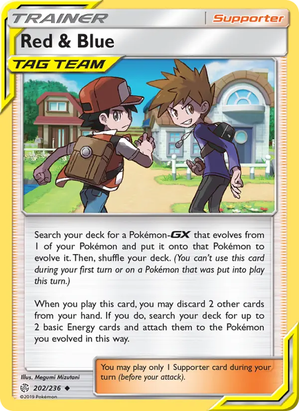 Red & Blue Uncommon Pokemon card #202 from Cosmic Eclipse