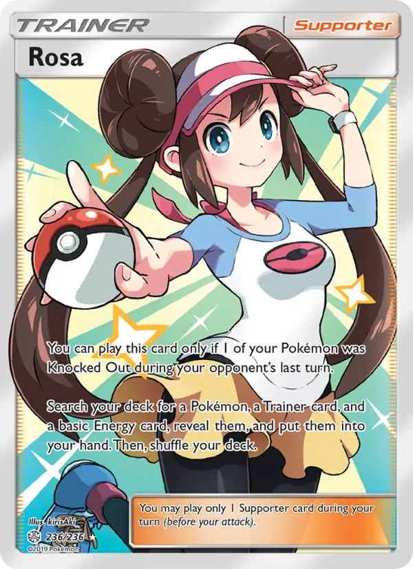 Rosa Ultra Rare Pokemon card #236 from Cosmic Eclipse
