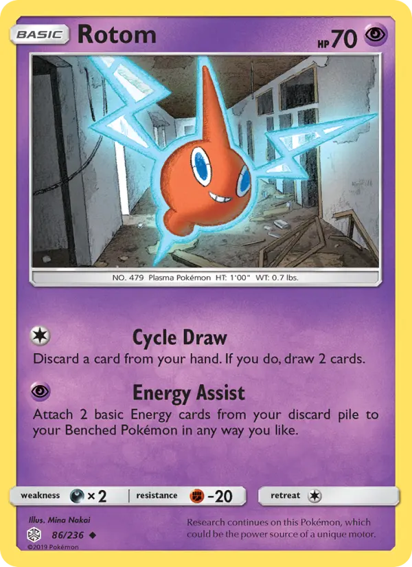 Rotom Uncommon Pokemon card #86 from Cosmic Eclipse