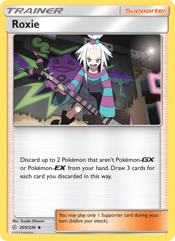 Roxie Uncommon Pokemon card #205 from Cosmic Eclipse