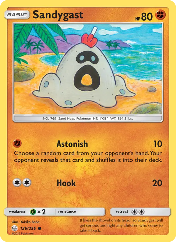 Sandygast Common Pokemon card #126 from Cosmic Eclipse