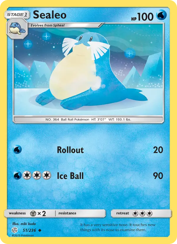 Sealeo Uncommon Pokemon card #51 from Cosmic Eclipse