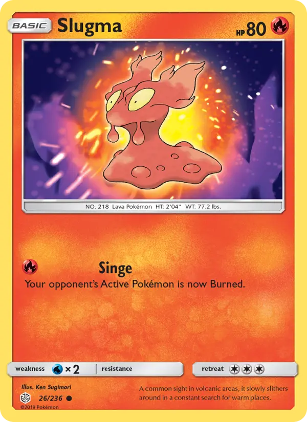 Slugma Common Pokemon card #26 from Cosmic Eclipse