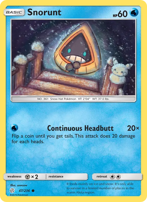 Snorunt Common Pokemon card #47 from Cosmic Eclipse