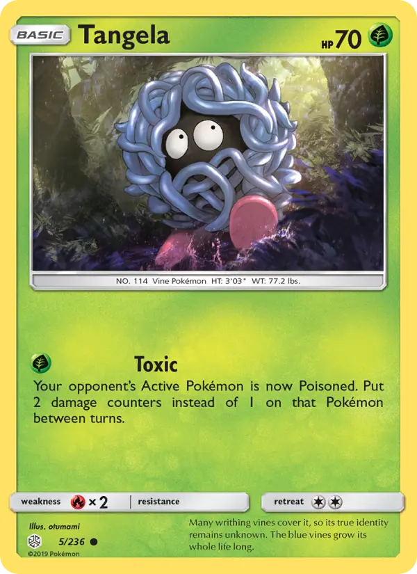 Tangela Common Pokemon card #5 from Cosmic Eclipse