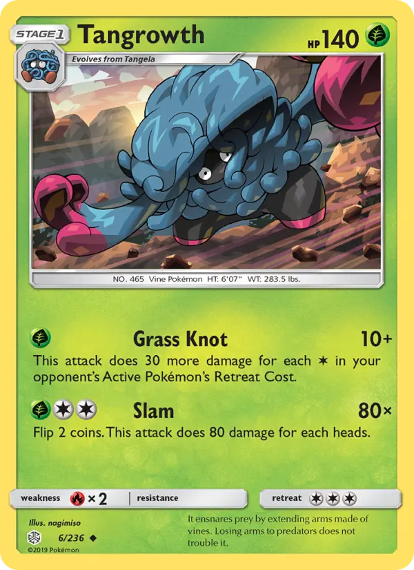 Tangrowth Uncommon Pokemon card #6 from Cosmic Eclipse