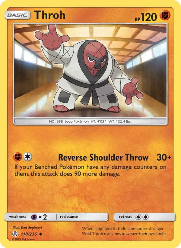 Throh Uncommon Pokemon card #118 from Cosmic Eclipse