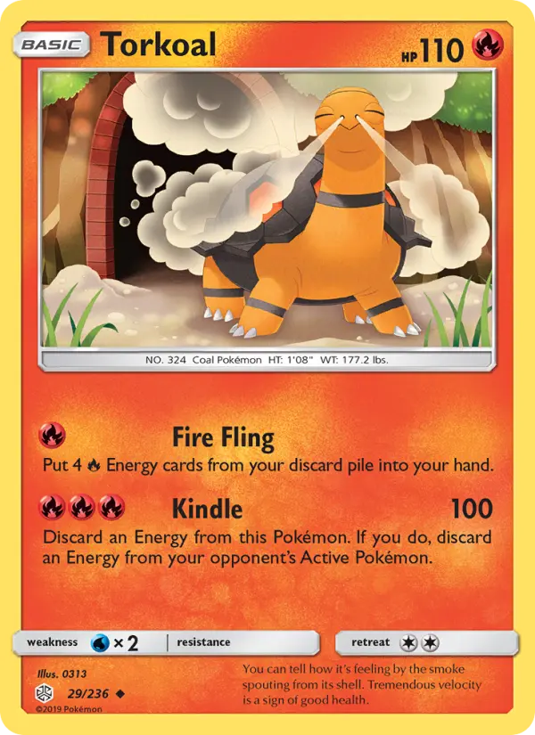 Torkoal Uncommon Pokemon card #29 from Cosmic Eclipse