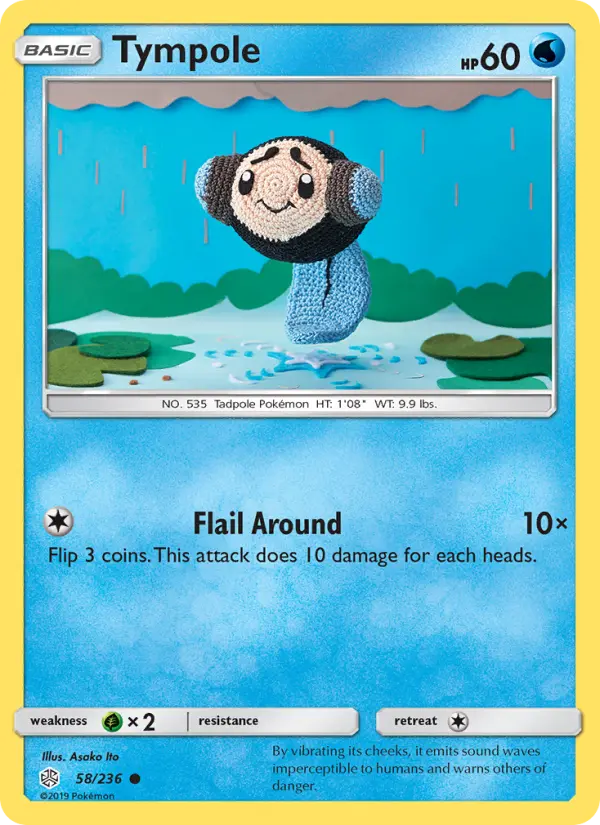 Tympole Common Pokemon card #58 from Cosmic Eclipse