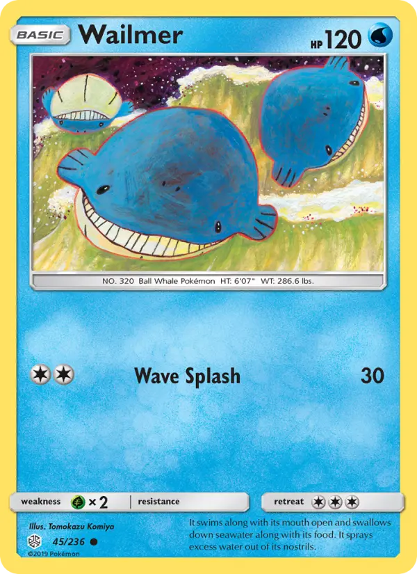 Wailmer Common Pokemon card #45 from Cosmic Eclipse