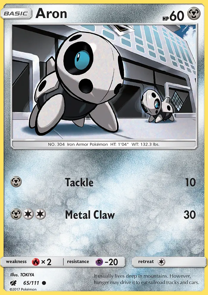 Aron Common Pokemon card #65 from Crimson Invasion
