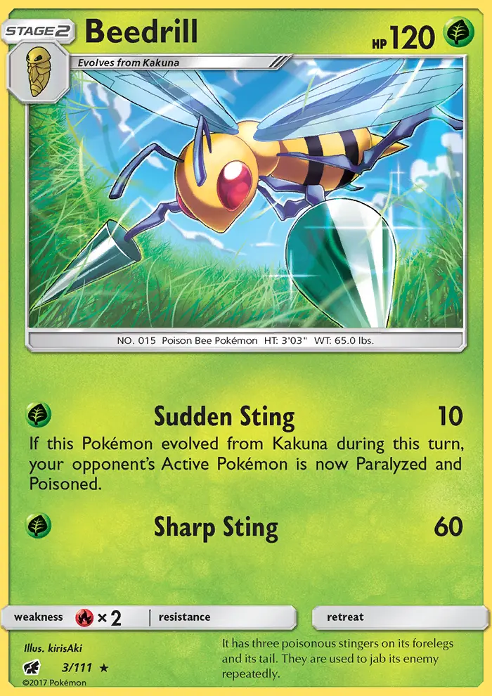 Beedrill Rare Pokemon card #3 from Crimson Invasion