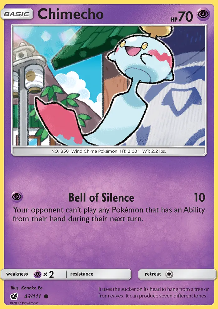 Chimecho Common Pokemon card #43 from Crimson Invasion
