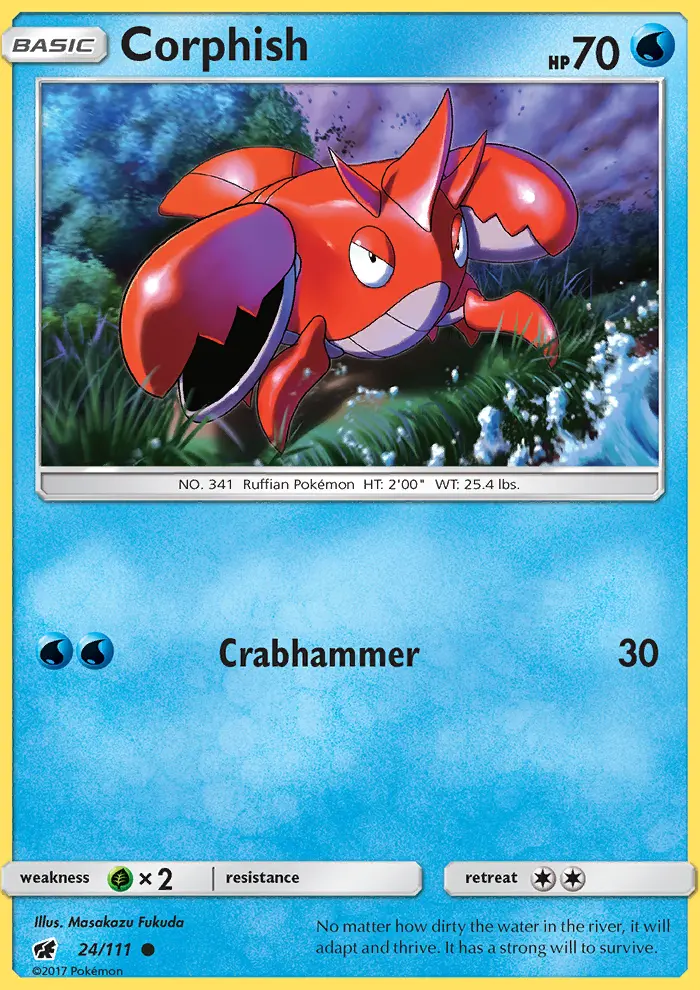 Corphish Common Pokemon card #24 from Crimson Invasion