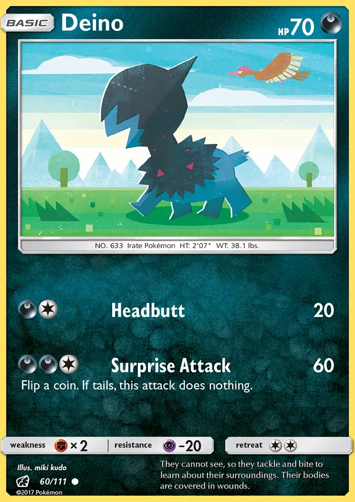 Deino Common Pokemon card #60 from Crimson Invasion
