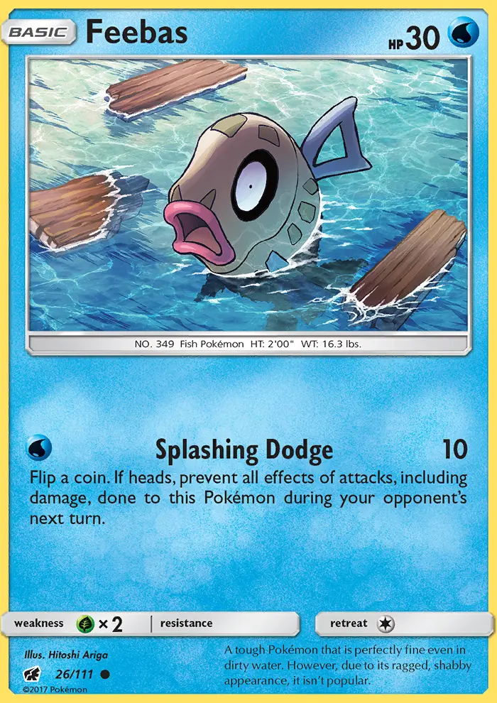 Feebas Common Pokemon card #26 from Crimson Invasion