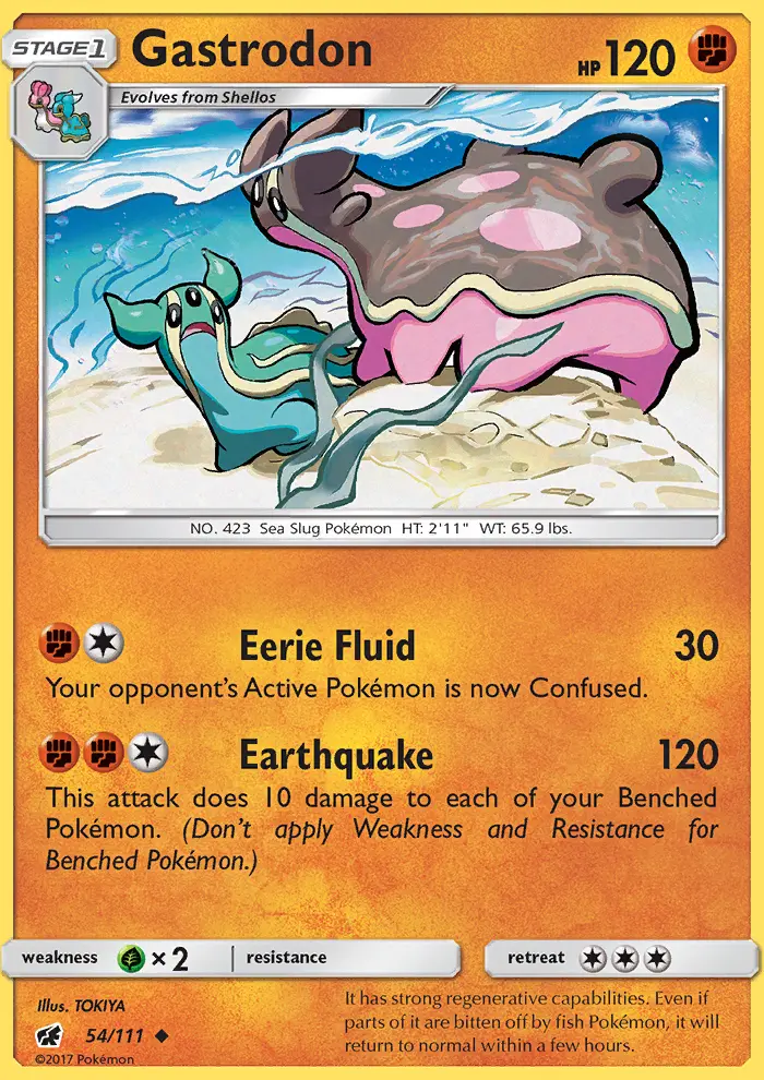Gastrodon Uncommon Pokemon card #54 from Crimson Invasion