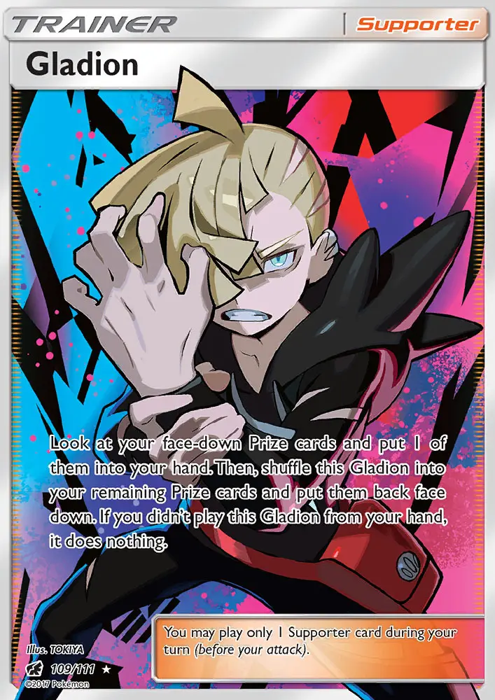 Gladion Ultra Rare Pokemon card #109 from Crimson Invasion