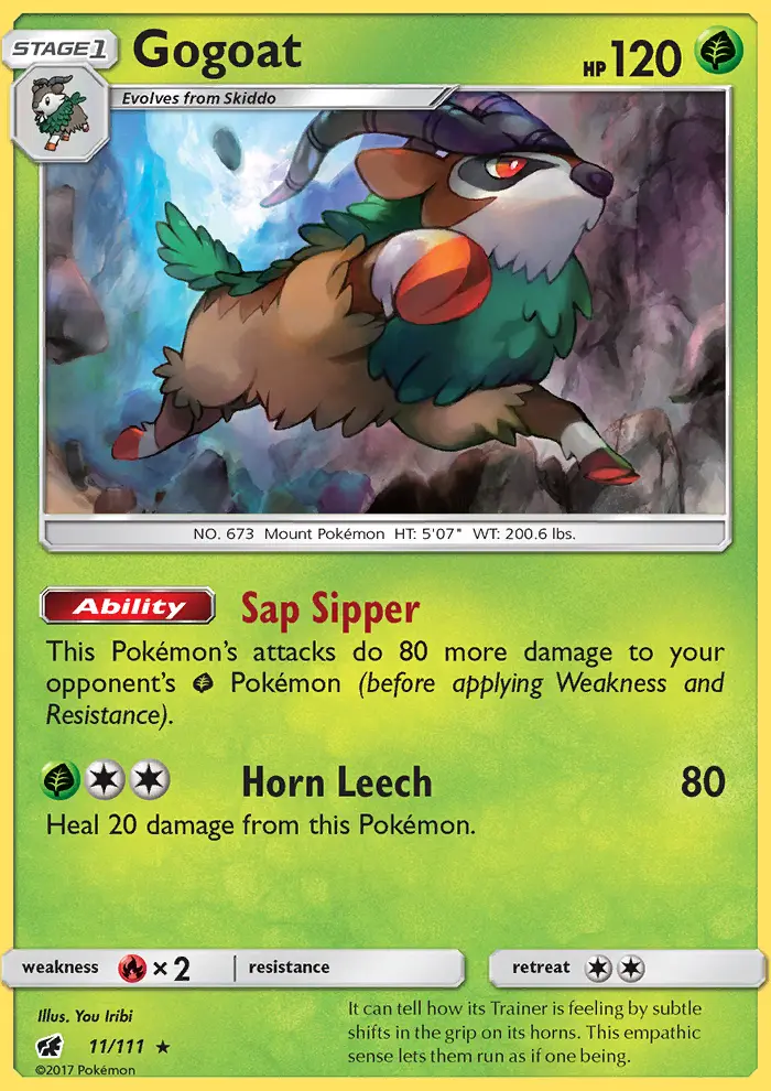 Gogoat Rare Pokemon card #11 from Crimson Invasion