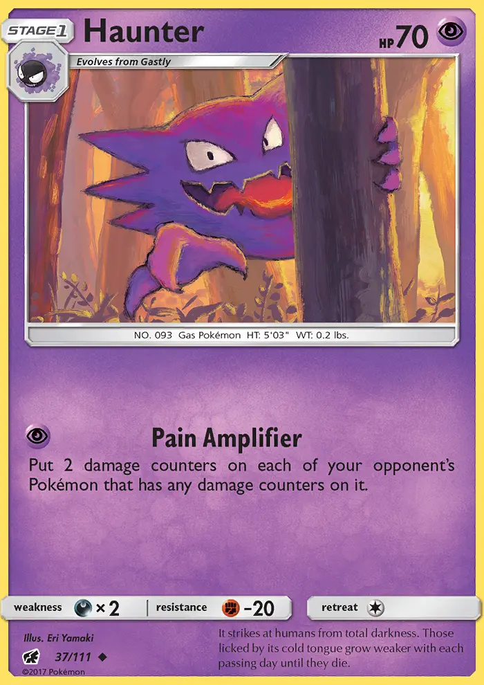Haunter Uncommon Pokemon card #37 from Crimson Invasion