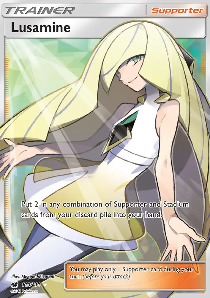 Lusamine Ultra Rare Pokemon card #110 from Crimson Invasion