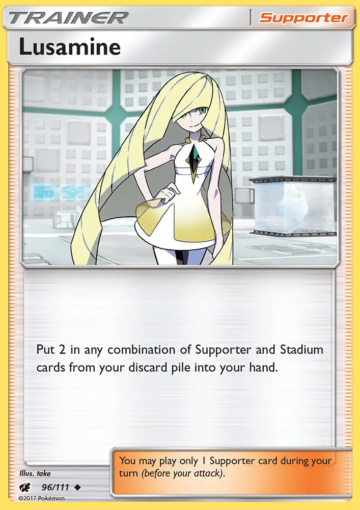 Lusamine Uncommon Pokemon card #96 from Crimson Invasion