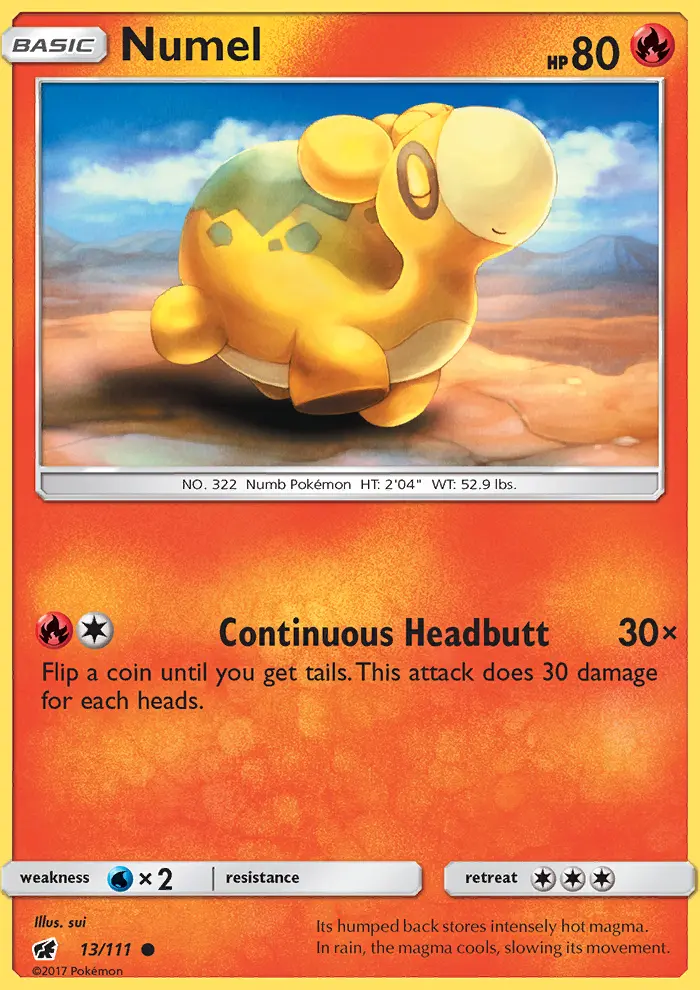 Numel Common Pokemon card #13 from Crimson Invasion