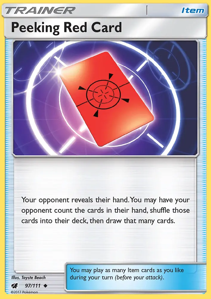 Peeking Red Card Uncommon Pokemon card #97 from Crimson Invasion