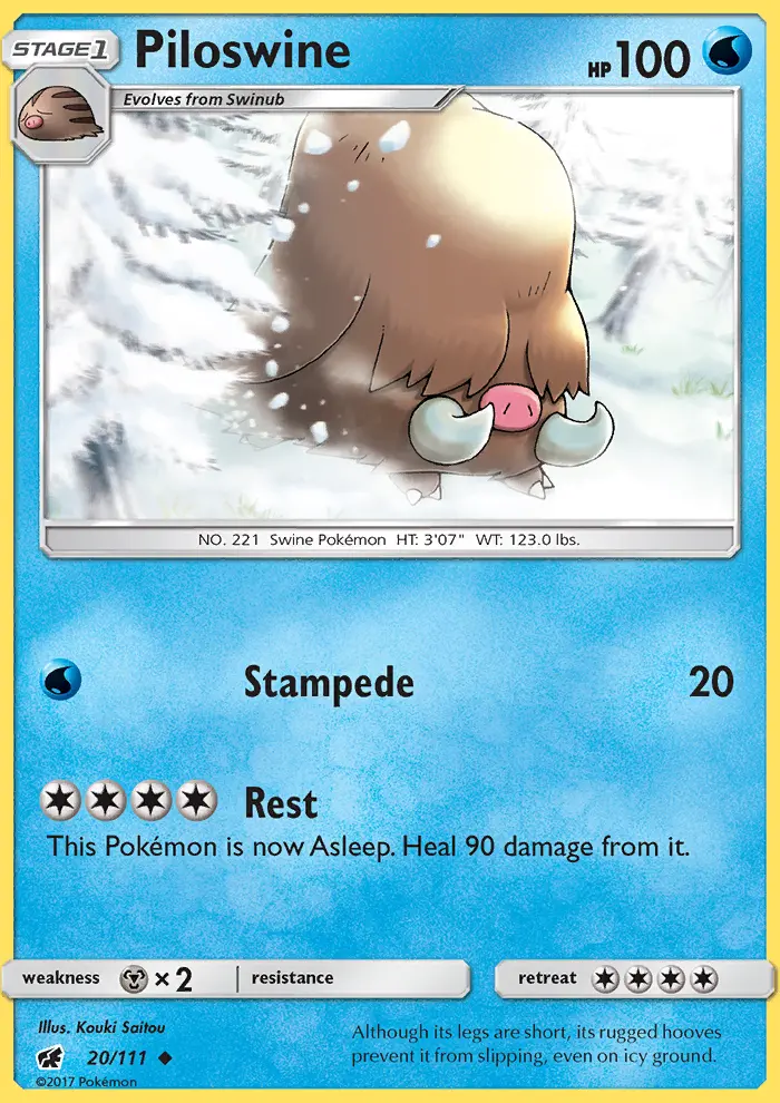 Piloswine Uncommon Pokemon card #20 from Crimson Invasion