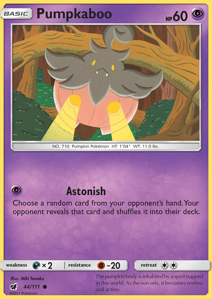 Pumpkaboo Common Pokemon card #44 from Crimson Invasion