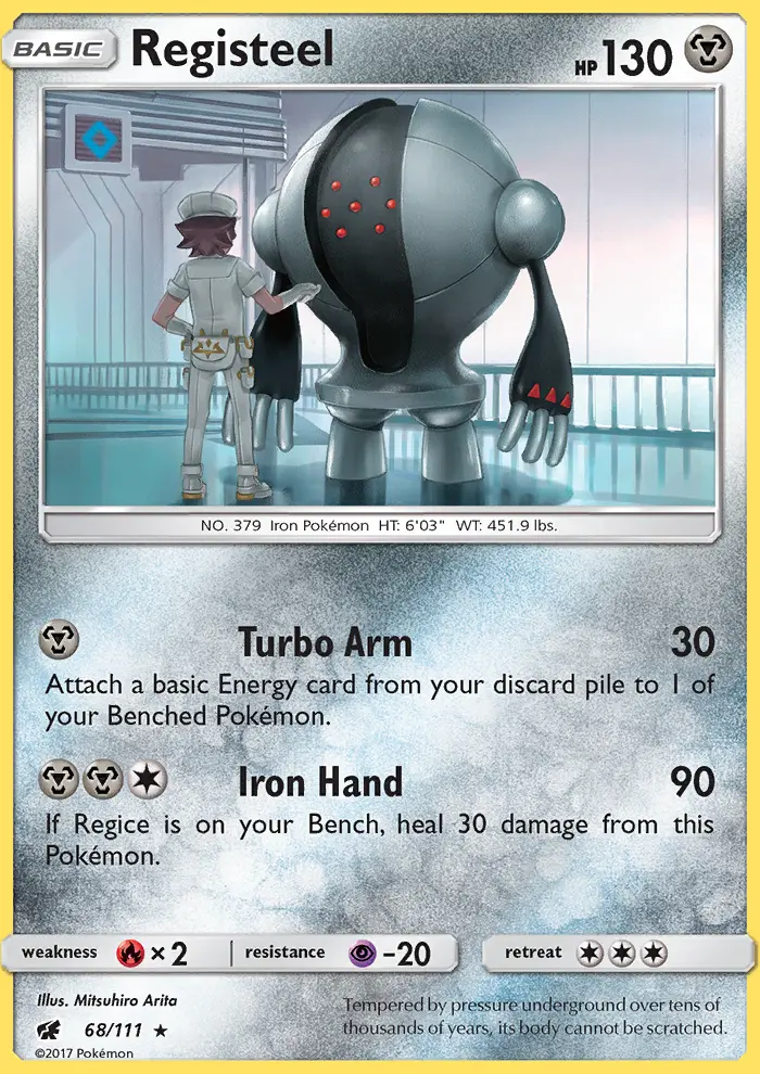 Registeel Rare Pokemon card #68 from Crimson Invasion