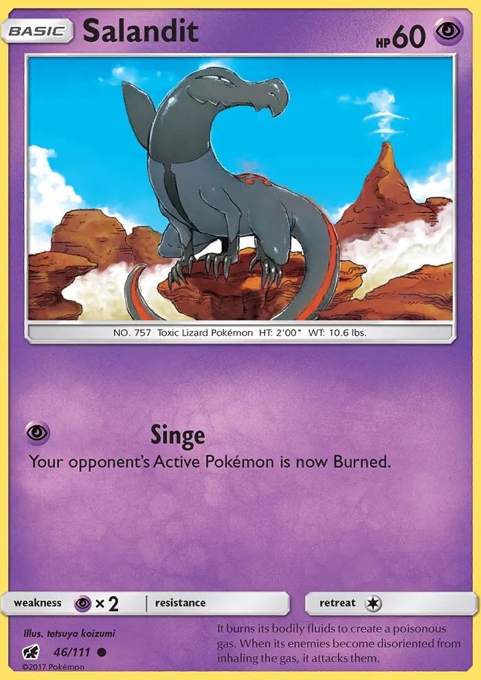 Salandit Common Pokemon card #46 from Crimson Invasion