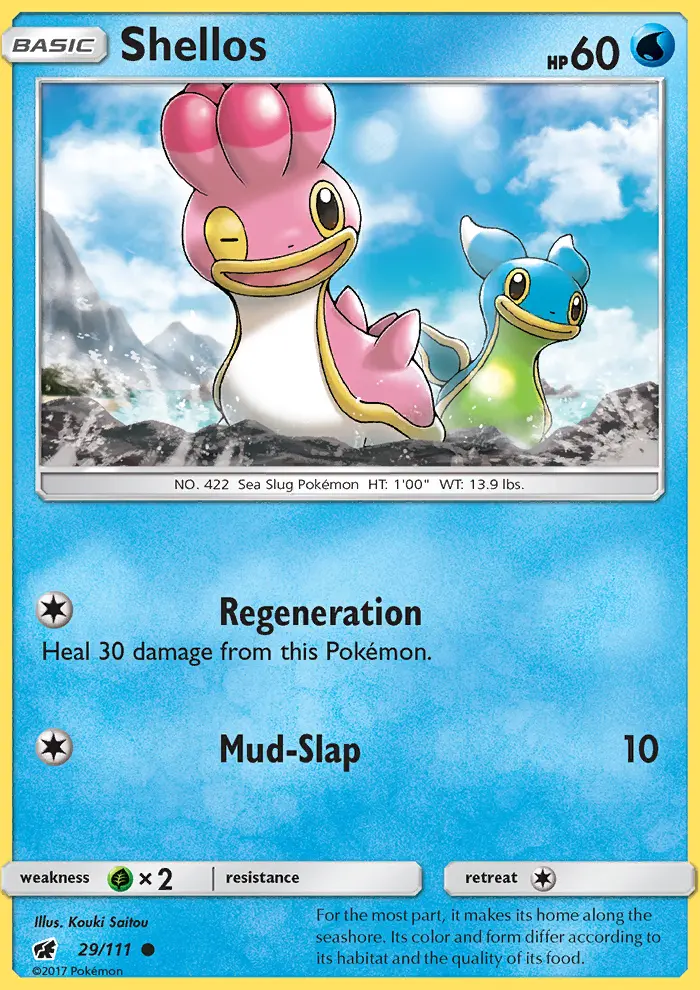 Shellos Common Pokemon card #29 from Crimson Invasion